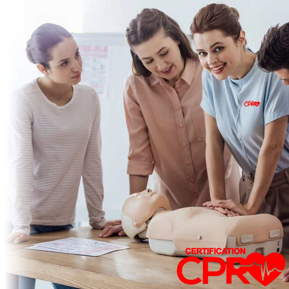CPR training class with instructor demonstrating on mannequin in Clearwater.