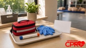 Anaphylaxis first aid training supplies for CPR and First Aid classes in Clearwater.