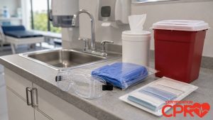 Bloodborne pathogens exposure control supplies for healthcare worker training in Clearwater.