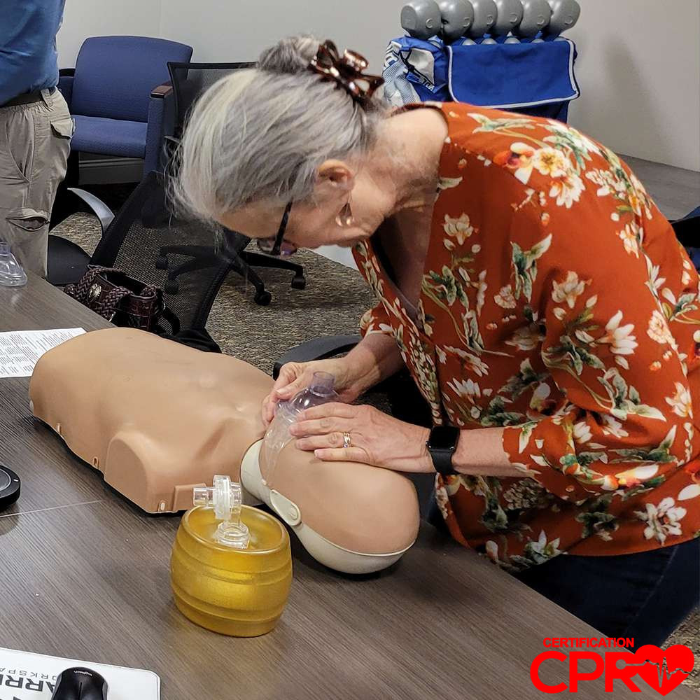 CPR training session with adult mannequin in Clearwater.