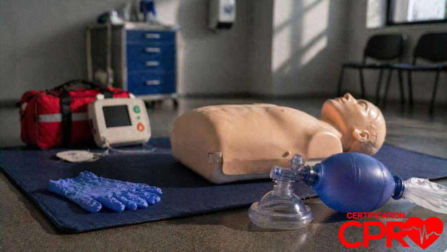 CPR training manikin with AED and rescue mask for certification in Clearwater.
