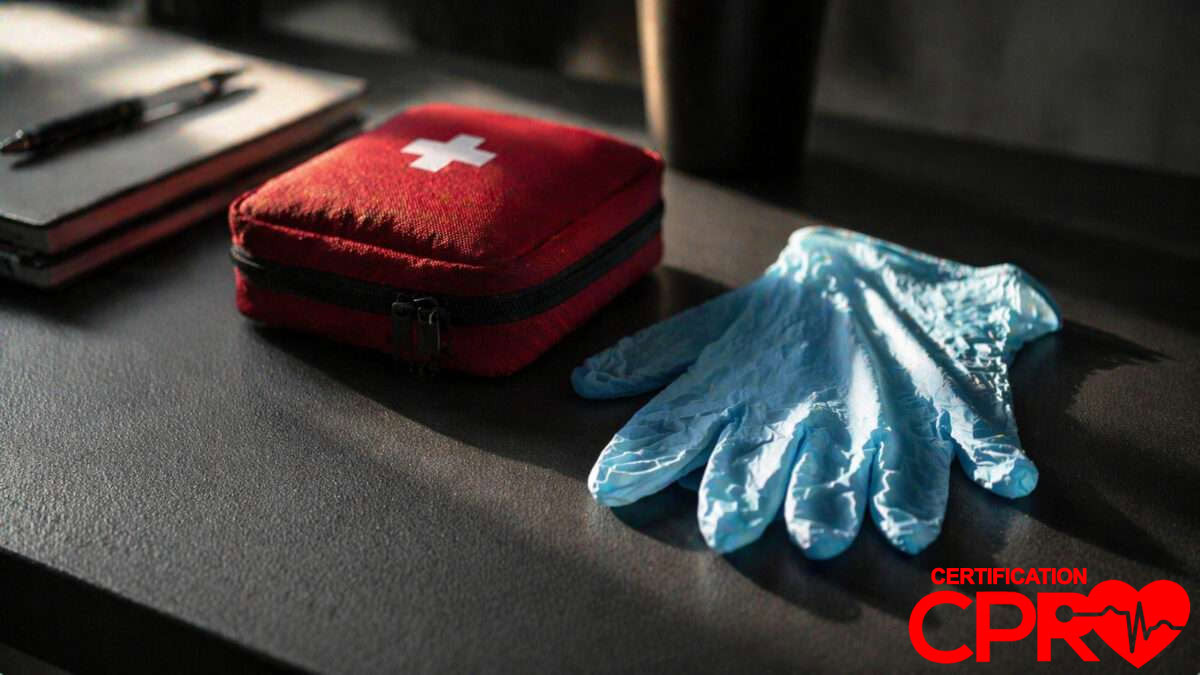 First aid kit and gloves for CPR certification and training in Clearwater.