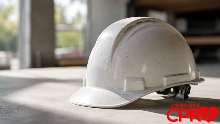 Construction helmet for CPR certification training in Clearwater.
